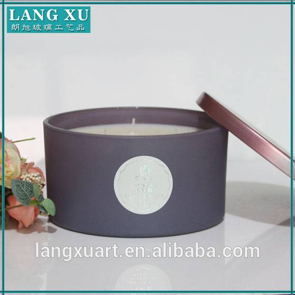 china wholesale Candle Holder Home Decor pricelist - LX-GB340J wholesale glass candle jar with rose gold lid empty glass jars – Langxu