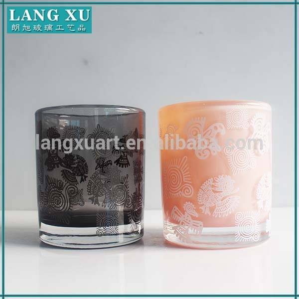 china wholesale Candle Glass Jars With Lid Manufacturers - Factory concrete ceramic colored candle jars glass – Langxu