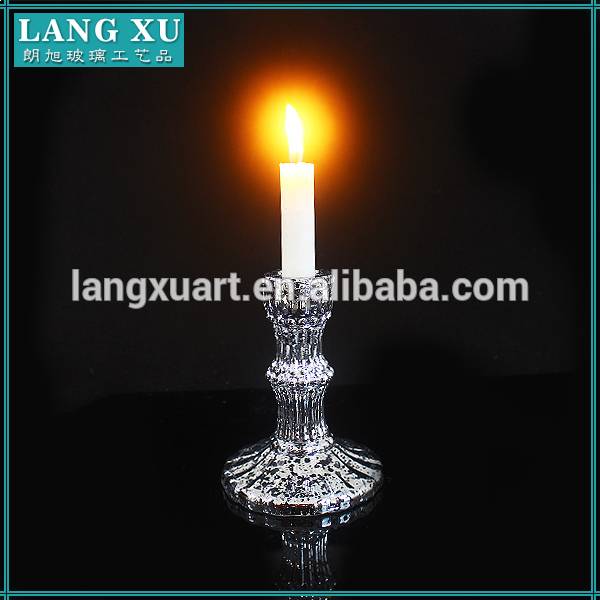 Electroplated Short cheap table wedding decoration glass candlestick