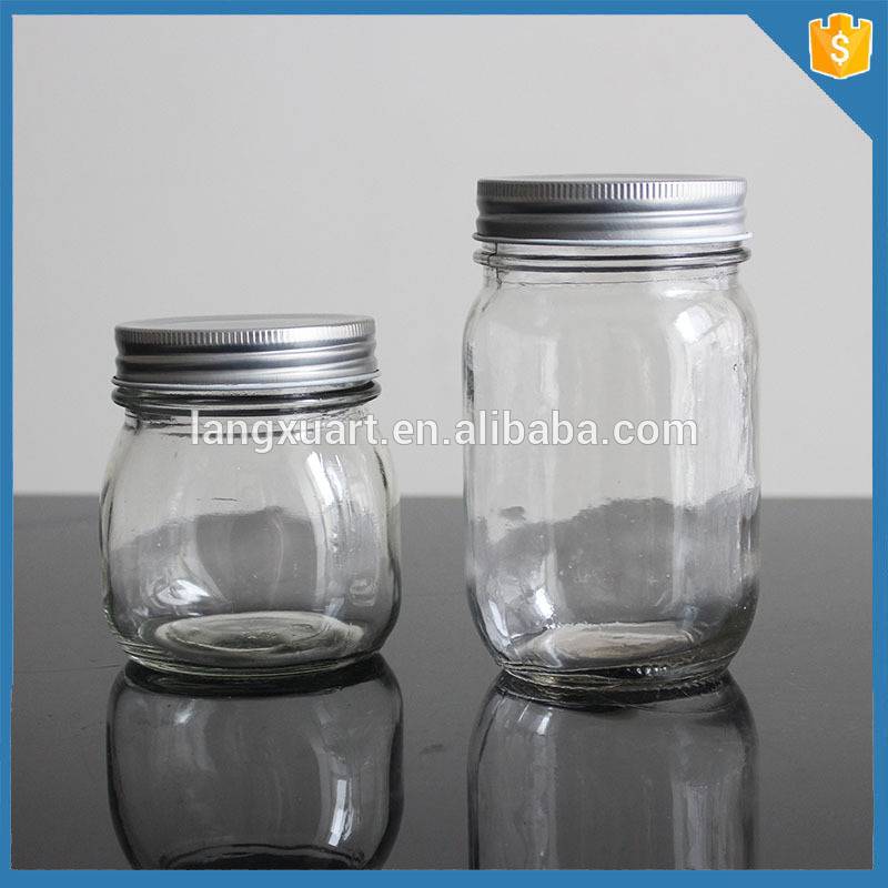 Matte Black Candle Jar Factories - Wholesale 8oz small glass mason jar cup with lids and hole – Langxu