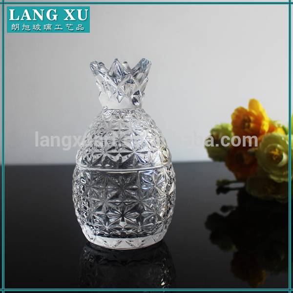 Candle Glass Jars With Lid quotes - Clear glass ceramic pineapple jar – Langxu