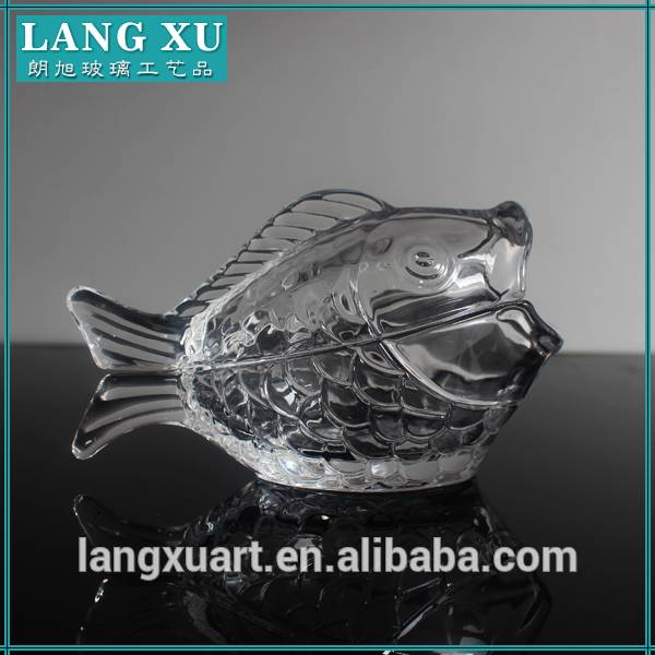 Short Lead Time for Long Stem Wine Glass - LX-T046 handmade crystal fish shape animal-shaped glass jar for cookie candy food storage – Langxu