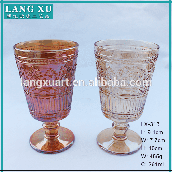 Low price for Personalized Wine Glasses - Hand pressed wholesale wine glass colored goblets – Langxu