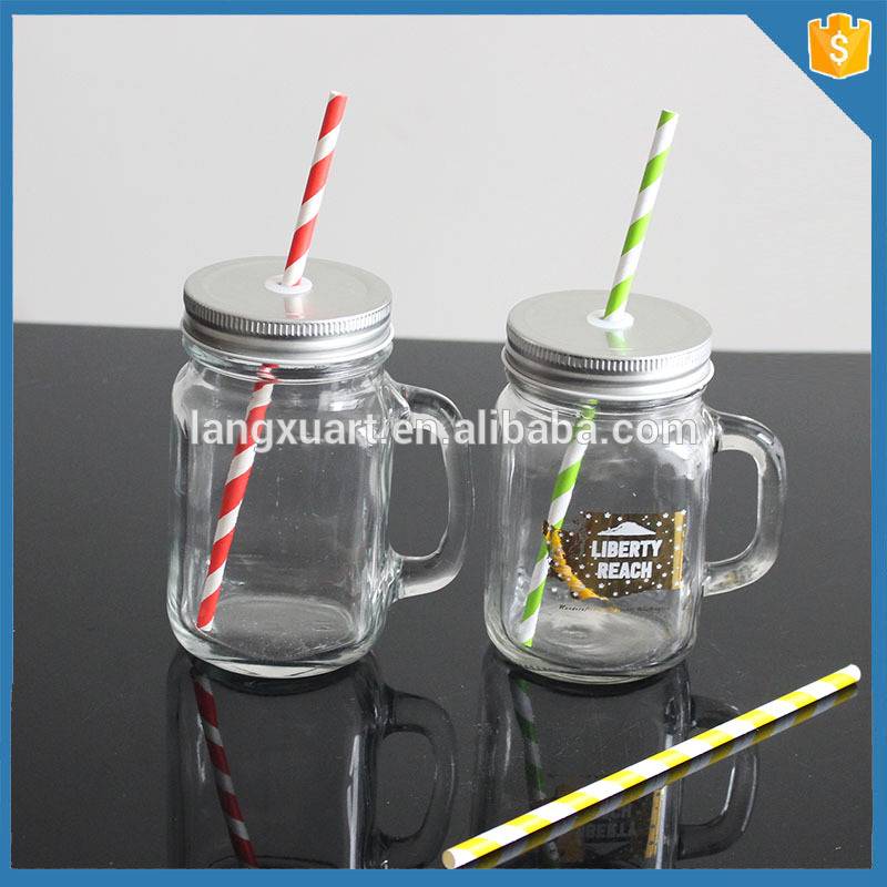 china wholesale Amber Glass Candle Jar - 16oz wide mouth clear small mason jars bulk – Langxu