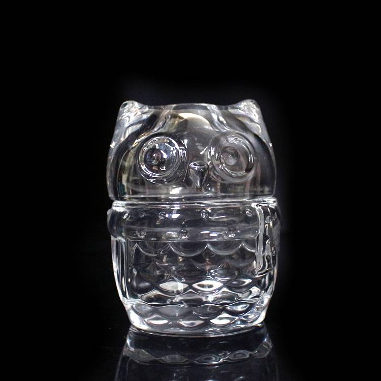 Candle Jar Black Suppliers - owl shape candy glass storage pot jars – Langxu