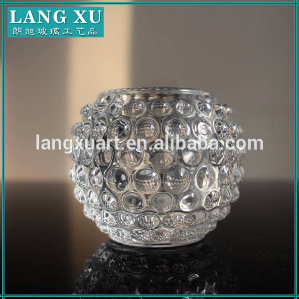 china wholesale Gold Votive Candle Holders pricelist - Nail round clear votive tealight glass candle holder – Langxu