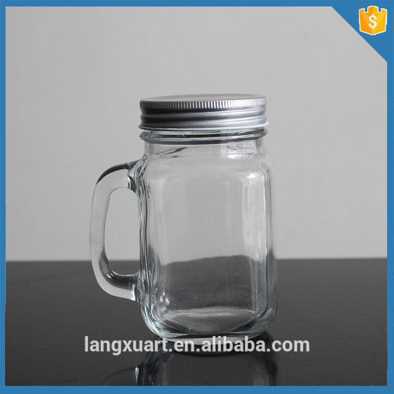 Personlized Products Borosilicate Wine Glass - Personalized Glass Beverage Cups /Mason Jar with Handle And Striped Straw – Langxu