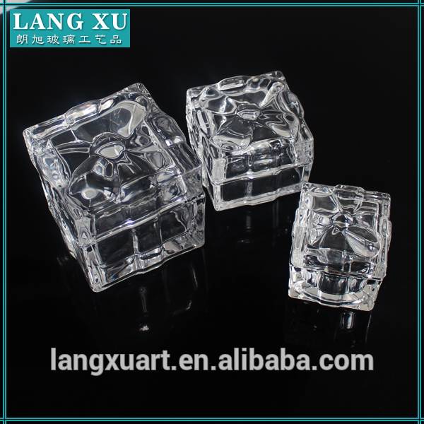 Black Glass Candle Jars pricelist - LXt068 decorative square crystal glass jar 50ml – Langxu