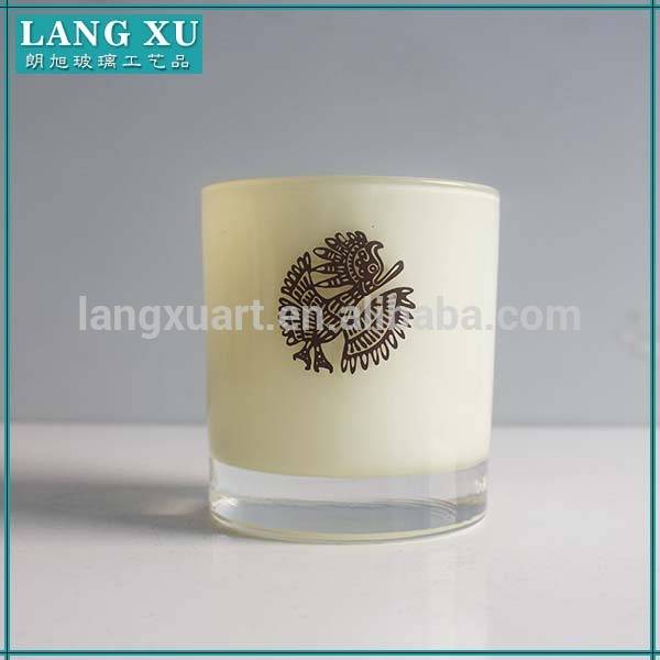 European luxury amber white candle jar