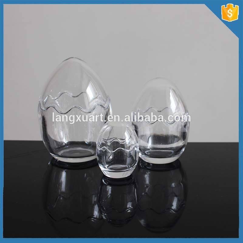 china wholesale Empty Glass Candle Jar pricelist - Gift Box Three Sizes Crystal Scented Canlde Jar Egg Shaped Glass Votive – Langxu