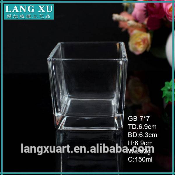 china wholesale Silver Candle Holders Manufacturers - beautiful empty 5 OZ victorian square glass spice jar – Langxu