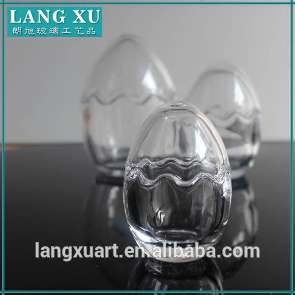 Gold Candle Jars Factory - LX-T092 Glass egg shaped glass jars for easter day – Langxu