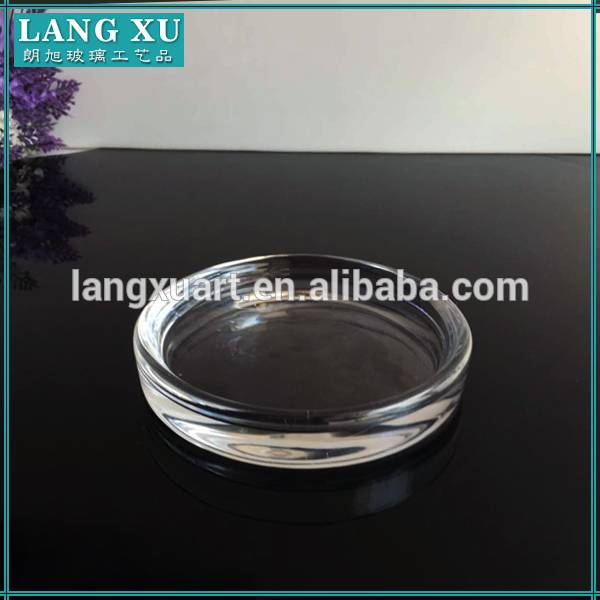 china wholesale Galvanized Candle Holder Factory - Clear Glass Pillar Candle Holder plate – Langxu