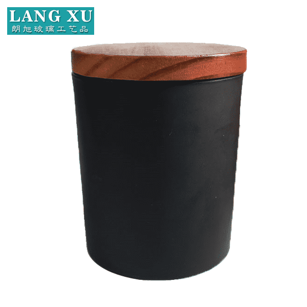 Reasonable price Empty Candle Jars For Candle Making - wood lid glass jar private label candle soy wax – Langxu