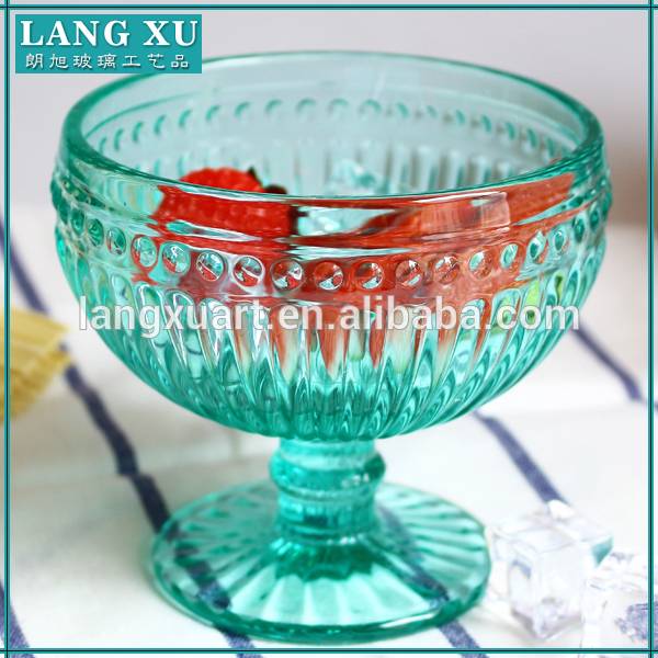 Rapid Delivery for Pineapple Candle Holder - high quality blue ice-crean cup with base – Langxu
