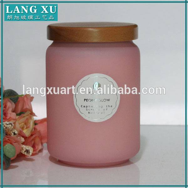 china wholesale Wedding Candle Holders Factory - Wholesale candle jars glass candle cup colored with wood lid – Langxu