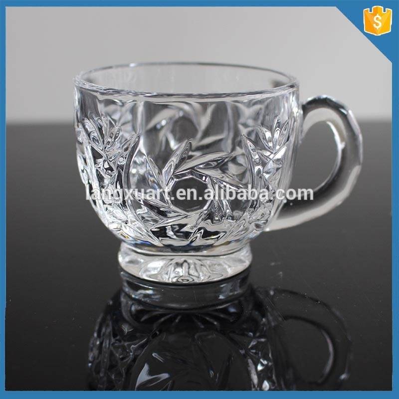 PriceList for Red Wine Glasses Crystal - Handmade cute crystal carved glass tea cups with handle – Langxu
