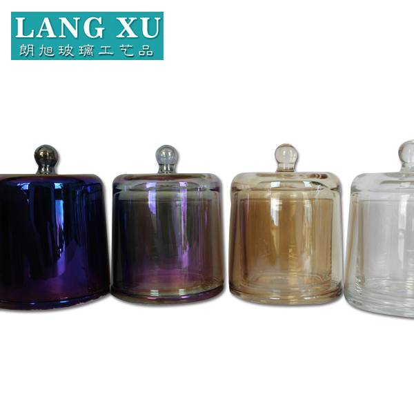 china wholesale Frosted Candle Jars Suppliers - LXHY01 10×14.3cm 265ml unique fancy glass candle jar for candle making – Langxu