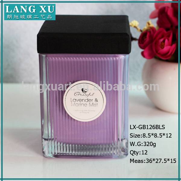 china wholesale Iridescent Candle Jar Factories - FJ126 scented candle in glass jar luxury with box – Langxu