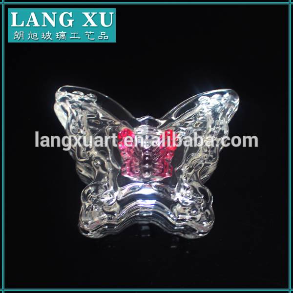 china wholesale Candle Jar Black - crystal jewelry box with cover,tissue box, glass jewel case in butterfly shape – Langxu
