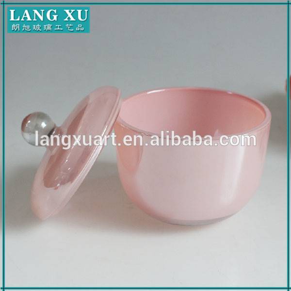 china wholesale Candle Holder Custom Factory - Popular glassware color glass jar candle container – Langxu