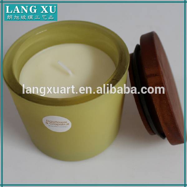 china wholesale Decorating Candle Holders quotes - FJ069-C 220ml China supplier OEM spray matte color scented wholesale glass jar candle – Langxu