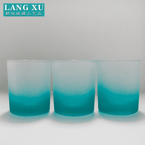 china wholesale Black Candle Jars With Lids pricelist - home decor 200ml matt blue changing color glass candle jars – Langxu