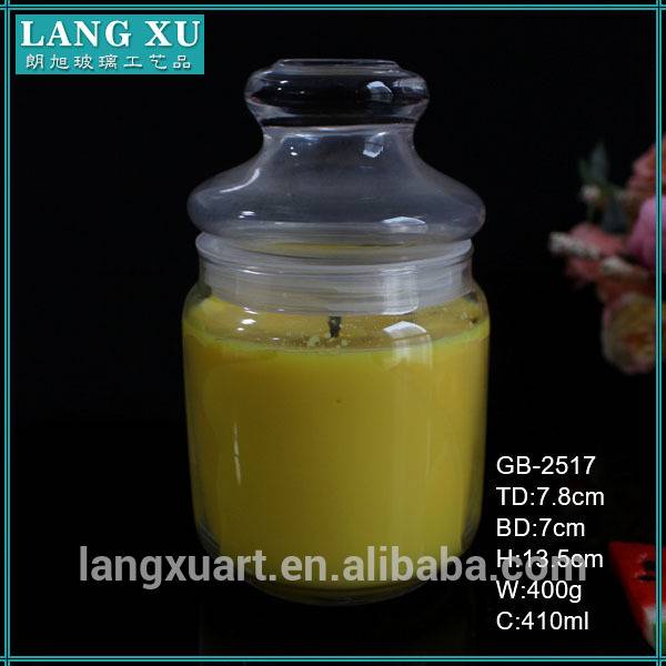 china wholesale Glass Jars With Lids For Candles - custom printed clear glass apothecary candle jars – Langxu