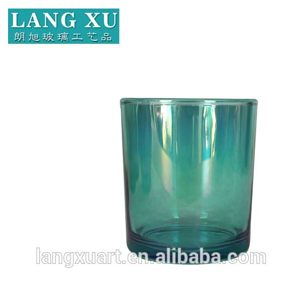 Empty large colored candle glass container FSC9507