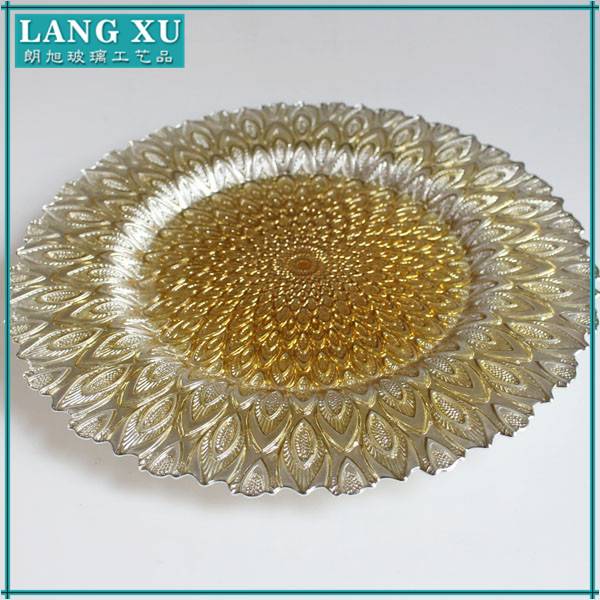 Factory Price For Crystal Wine Glasses - wedding table centerpieces glass cheap charger plates – Langxu