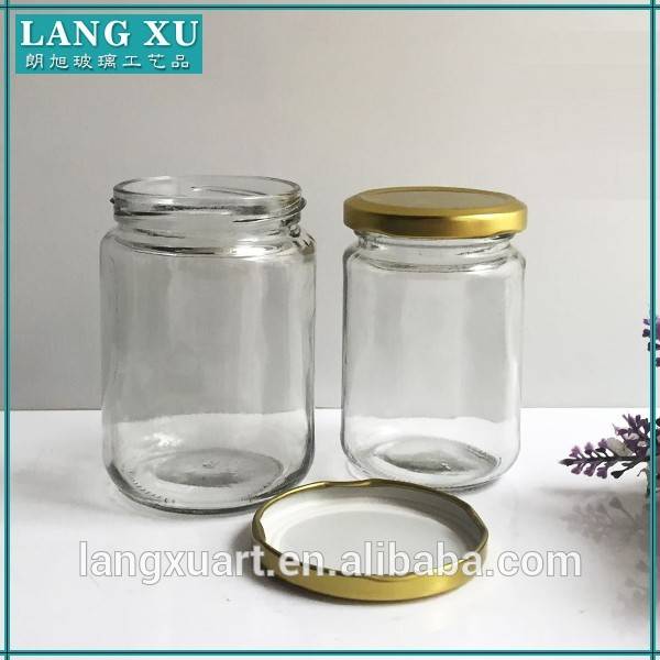 china wholesale Glass Candle Jars With Wooden Lids pricelist - Eco-Friendly food grade food packing cheap empty recycled glass jars 8oz – Langxu