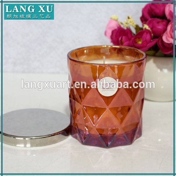 china wholesale White Glass Candle Holder quotes - Wholesale glass jar for candle and color glass candle jars – Langxu