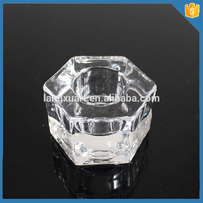 china wholesale Lotusflower Candle Holder Manufacturers - Hexagon votive clear taper candle holder &tealight holder – Langxu