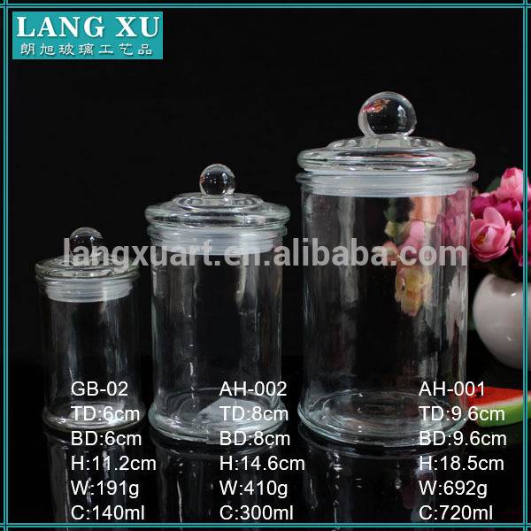 china wholesale Clear Candle Glass Jar With Glass Lid quotes - wholesale china factory large clear glass danube jar – Langxu