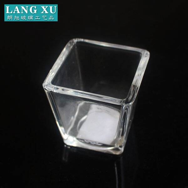 china wholesale Lotus Candle Holder Factory - LXHY-Z037 Home decoration clear crystal square glass votive candle holders – Langxu
