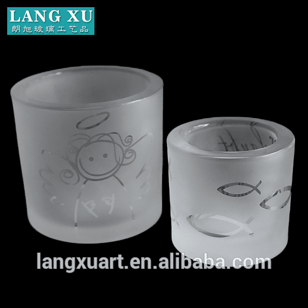 LXHY-Z016 2017 LangXu tealight holder glass Exquisite Frosted glass candle holder