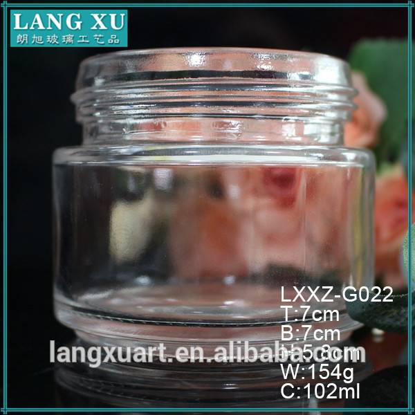 china wholesale Pearl Candle Jar Manufacturers - 100ml Eco-friendly round shape personal care skin care cream jars perfume cosmetic glass jar – Langxu