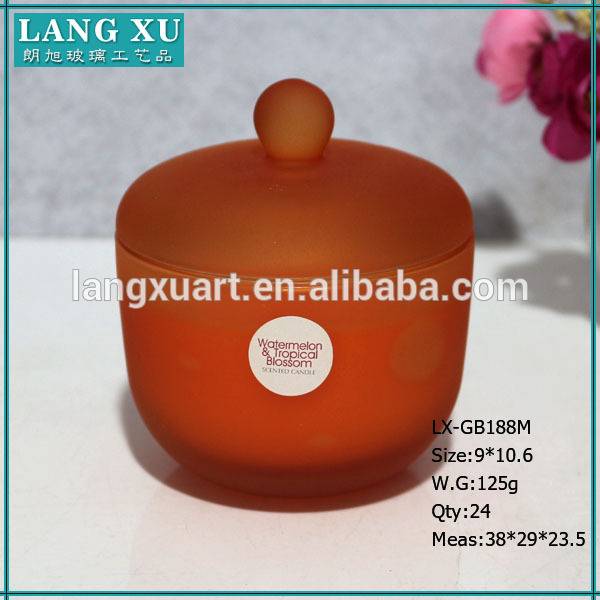 china wholesale Golden Candle Holder Factories - Flat glass canlde jar glass candle container – Langxu