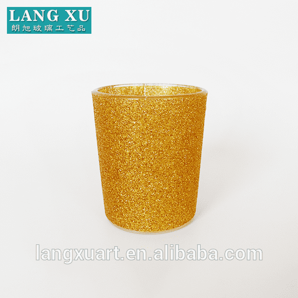china wholesale Unique Candle Jars pricelist - bulk luxury cheap decal bling gold mini candle cup candle holder – Langxu