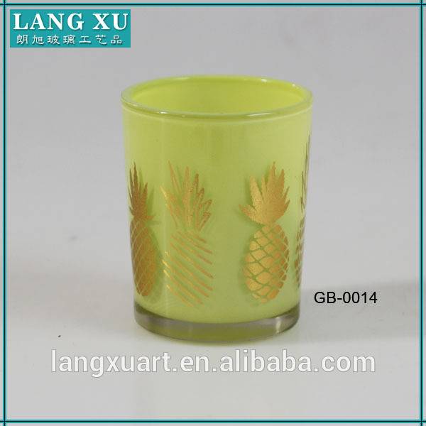 china wholesale Candle Holder Gold Factories - wholesale Moroccan embellish decal plain glass votive candle holder – Langxu