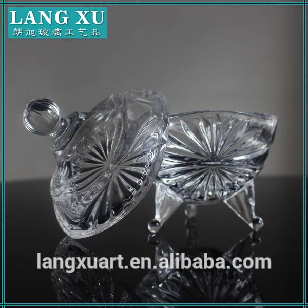 Candle Jars With Lid And Boxes Manufacturers - LX-T059 decorative candy dishes clear crystal glass sugar bowl with lid – Langxu