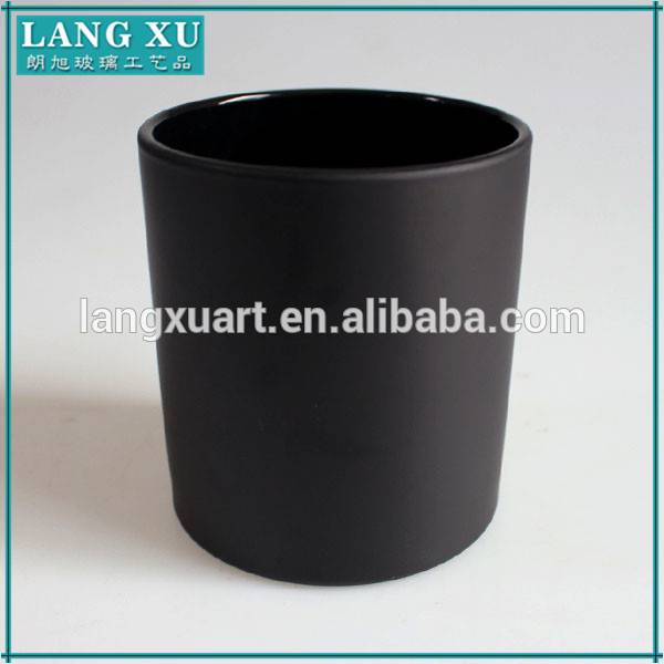 Colored Glass Candle Jar Factories - 8*11 OEM LOGO matt black colored candle jars glass – Langxu