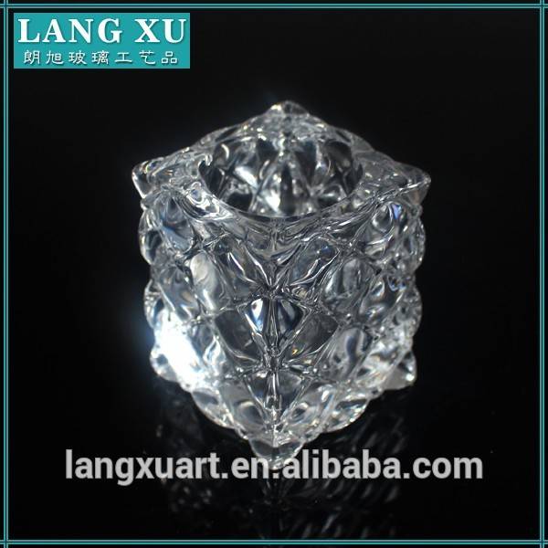 china wholesale White Candle Holder Factories - LX-Z133 Square Diamond crystal glass tealight candle holder – Langxu