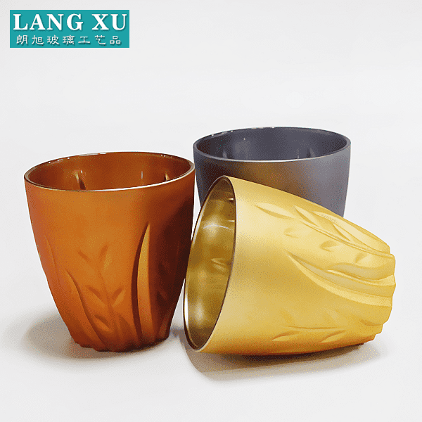 china wholesale Candle Holders Wholesale Suppliers - classic old fashion home decorative embossed gold classic glass candle holder – Langxu