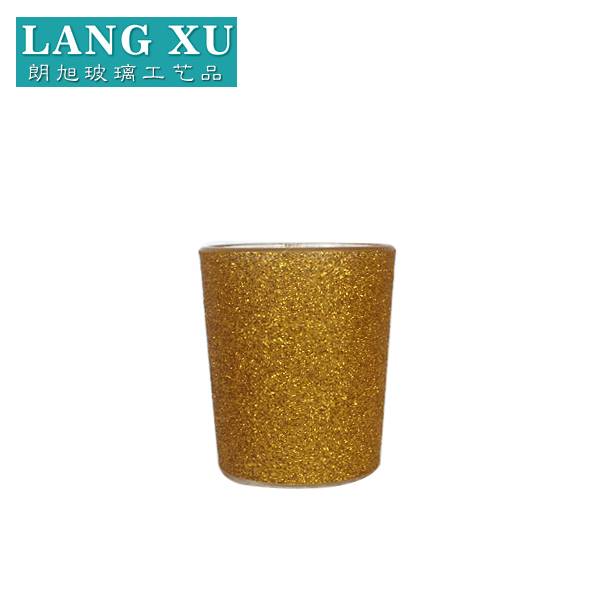 FSC22H3 5.6×6.8cm 70ml small gold glass candle jar FAJ7492