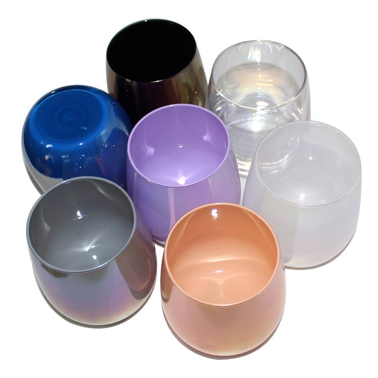 china wholesale Church Candle Holder Manufacturers - 8.5*9.5cm stocked amazing  luxury pearlized surface blow round colored glass candle cup holder – Langxu