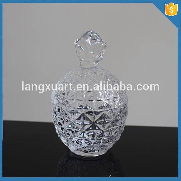 china wholesale Matte Black Candle Jar quotes - wholesale crystal pineapple shaped glass jar with lid – Langxu