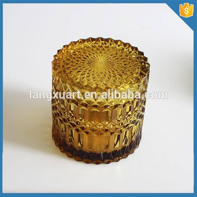 7/2015 new amber cylinder paris candy jar glass jar with lid