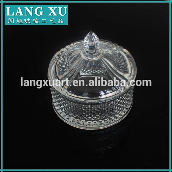china wholesale Empty Glass Candle Jar With Metal Lid Factory - Wholesale clear christmas decorative jar with lid for cookie – Langxu