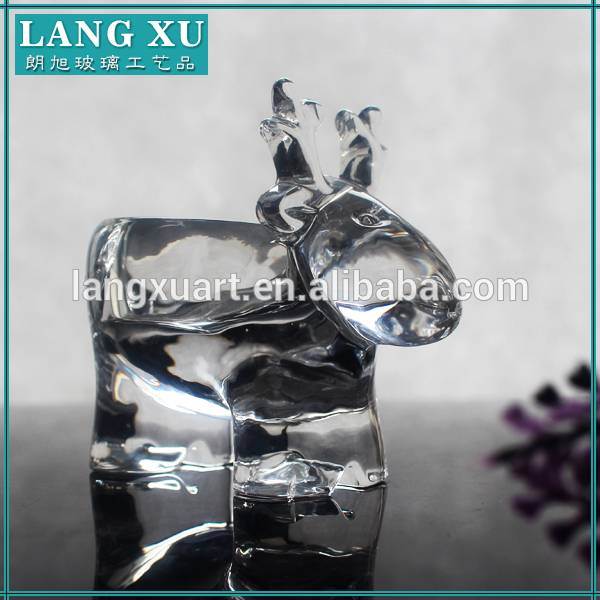 china wholesale Candle Stick Holders pricelist - glass animal craft christmas reindeer tealight candle holder – Langxu